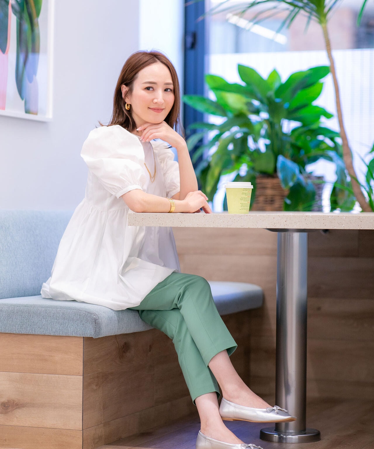 「星玲奈×NANO universe」タックスリーブバルーンブラウス 6694121303