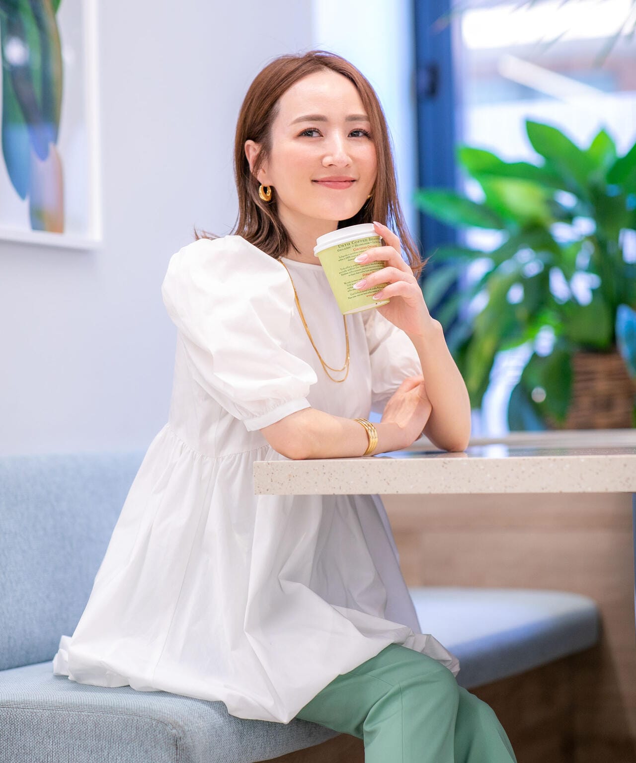 「星玲奈×NANO universe」タックスリーブバルーンブラウス 6694121303