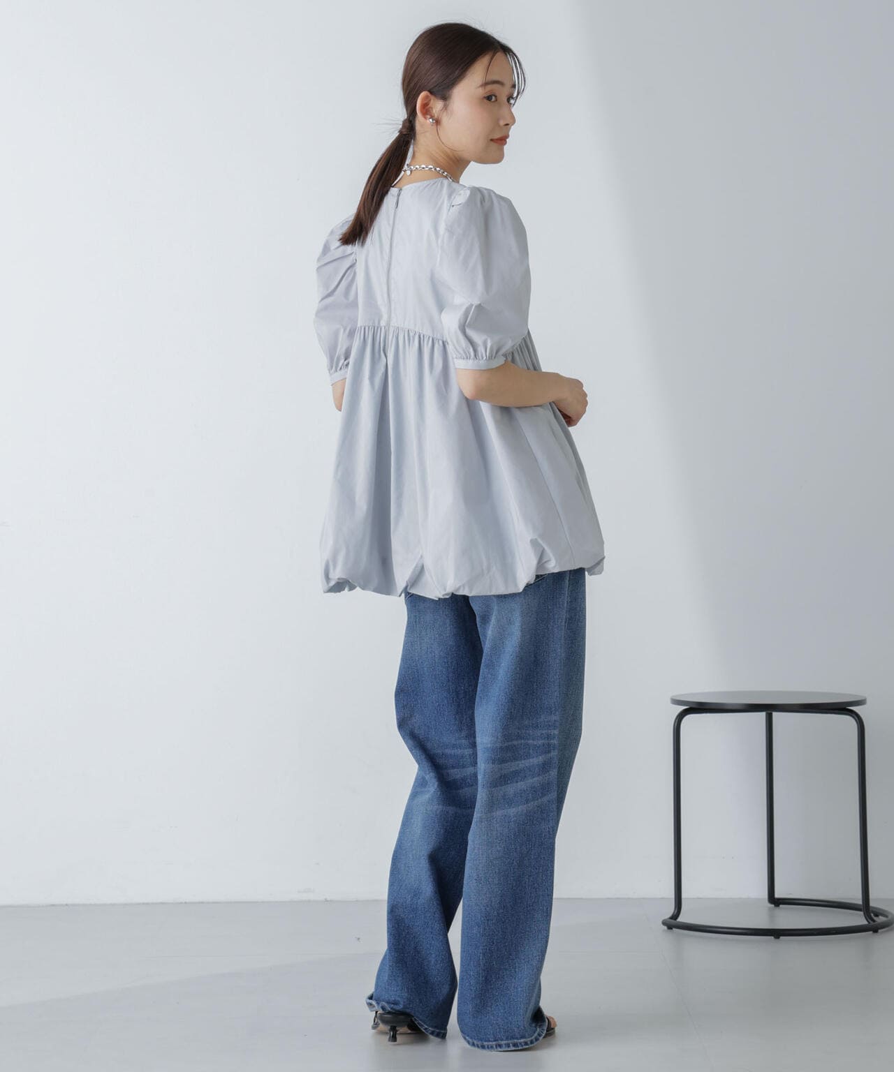 「星玲奈×NANO universe」タックスリーブバルーンブラウス 6694121303