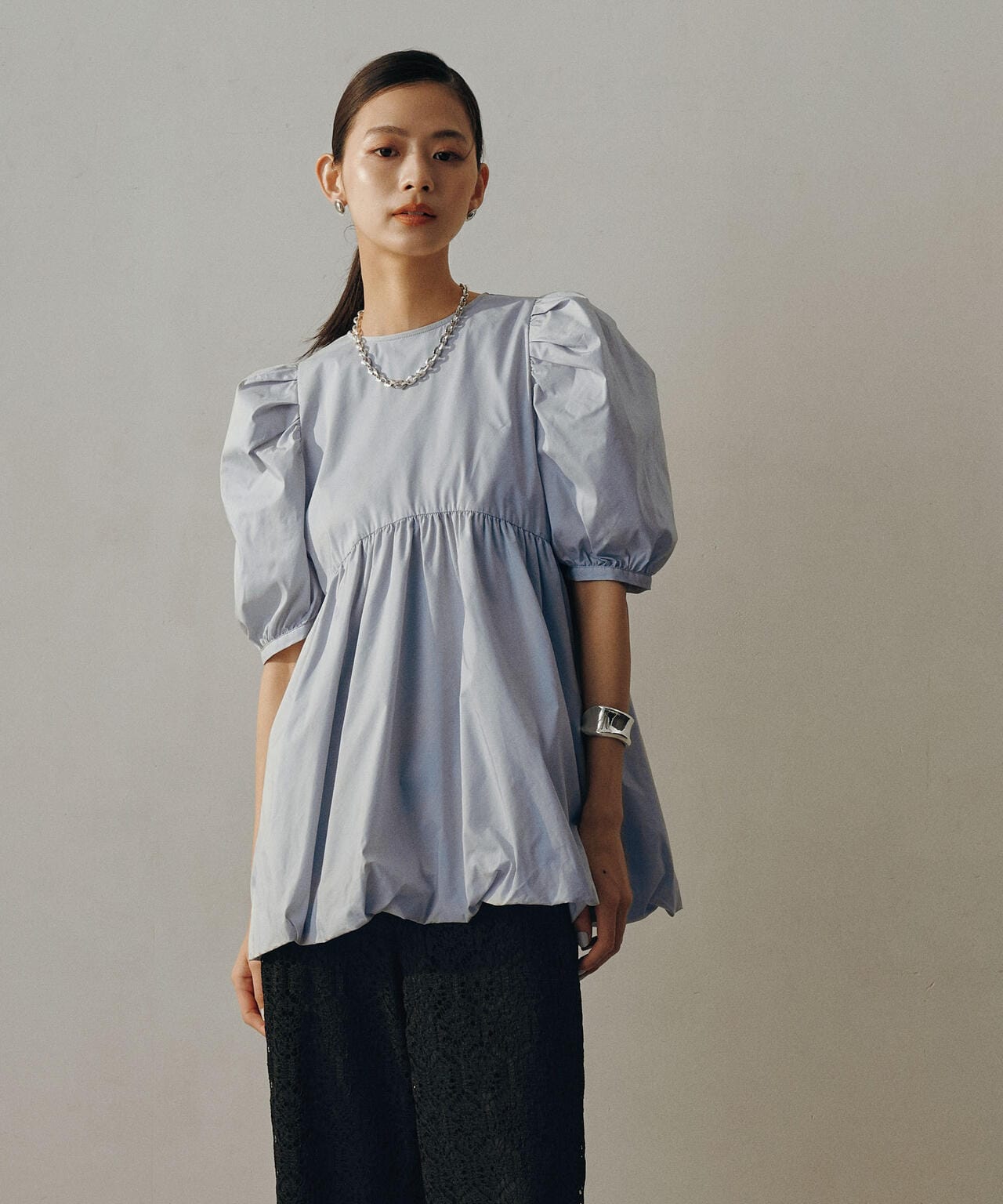 「星玲奈×NANO universe」タックスリーブバルーンブラウス 6694121303