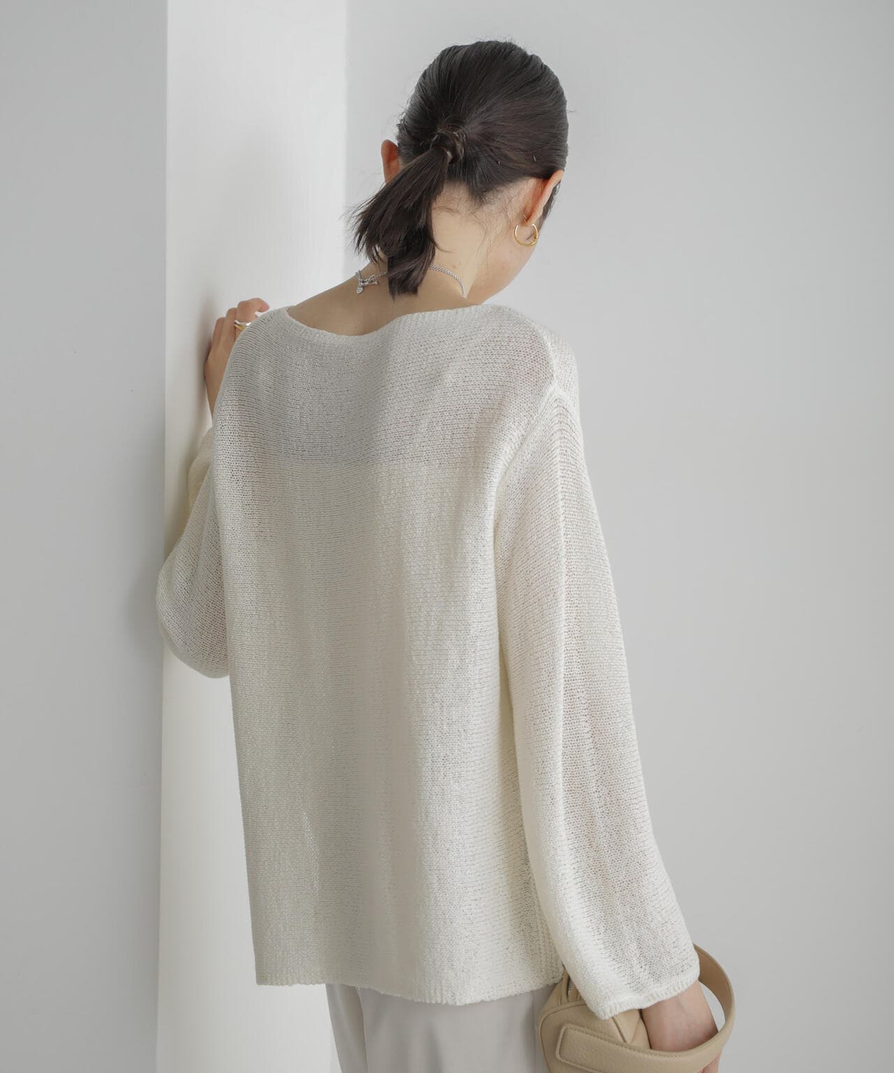 リネン混テープヤーンプルオーバー 6694122313