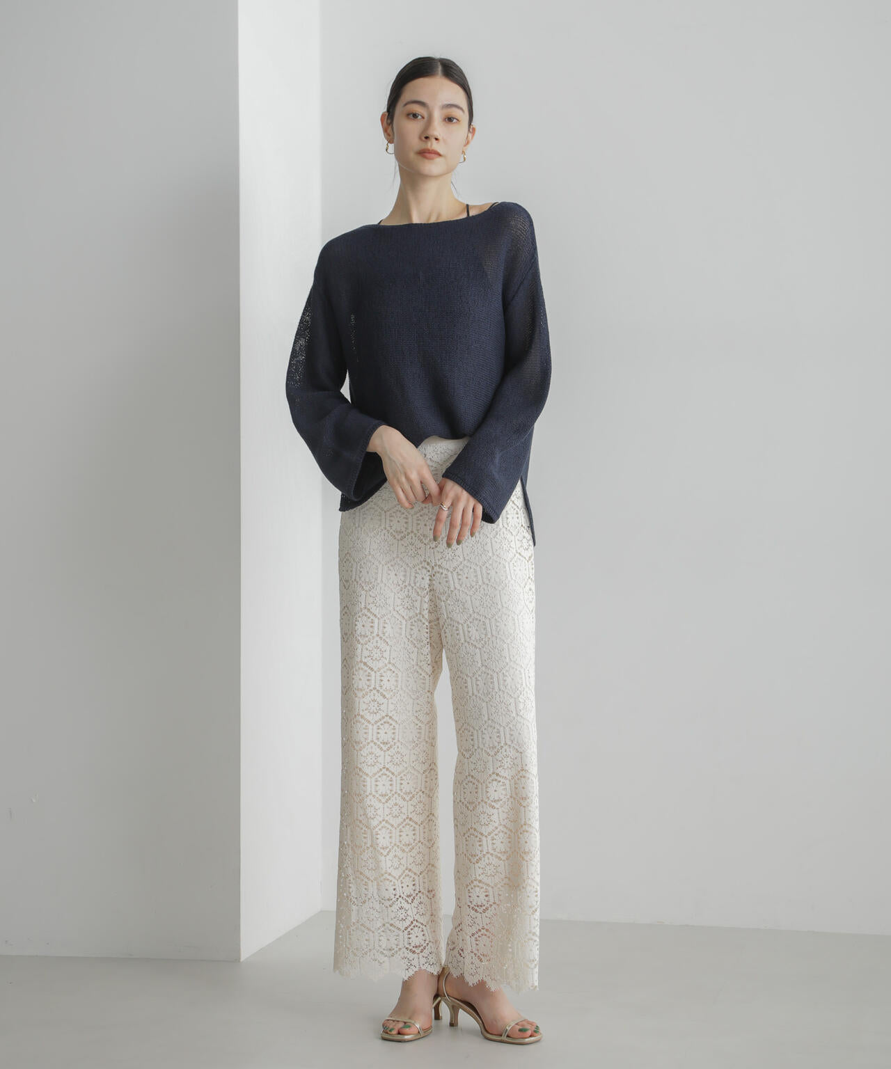 リネン混テープヤーンプルオーバー 6694122313