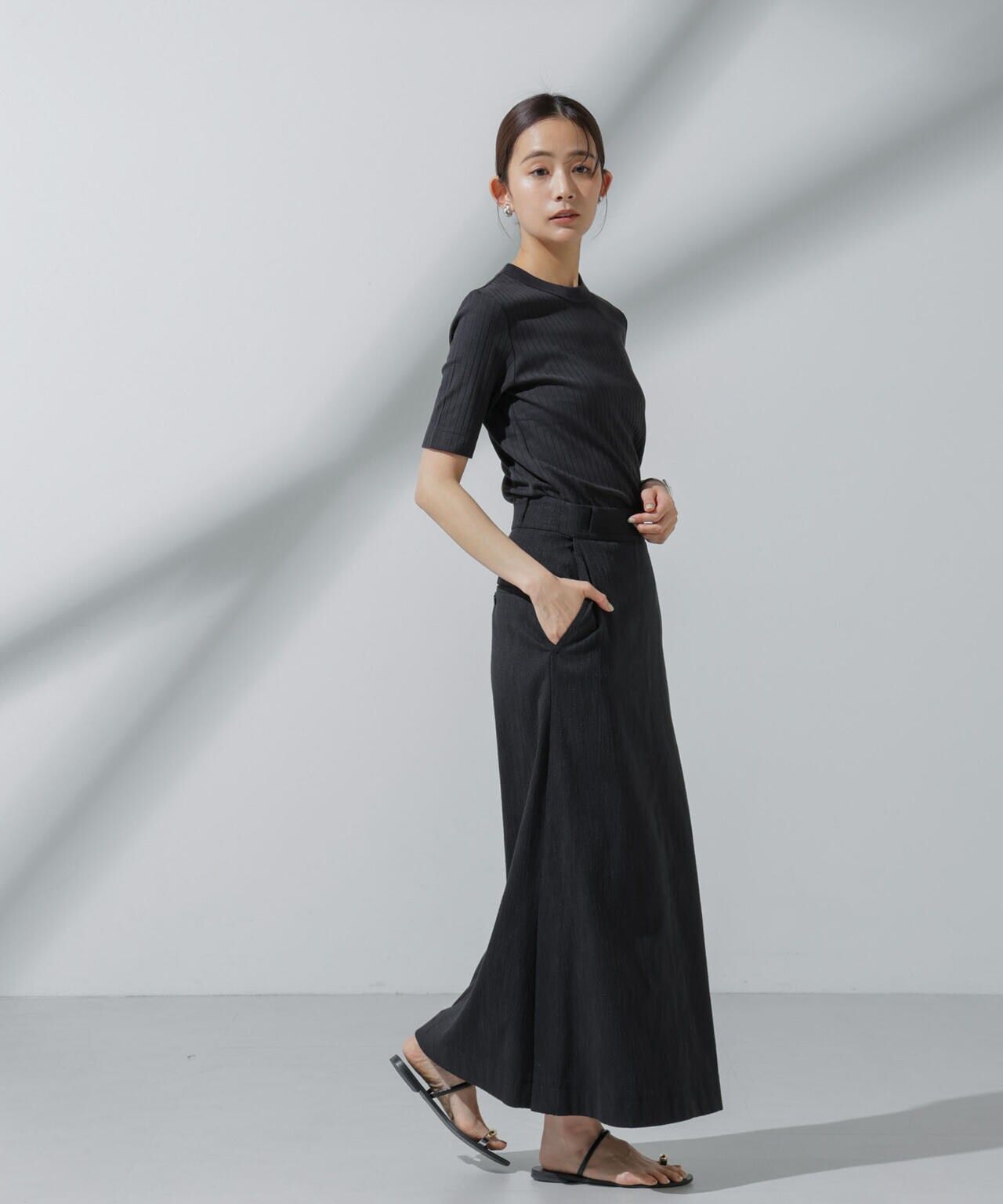 Anti Soaked(R) 汗染み防止 クルーネックリブTシャツ 6694124306