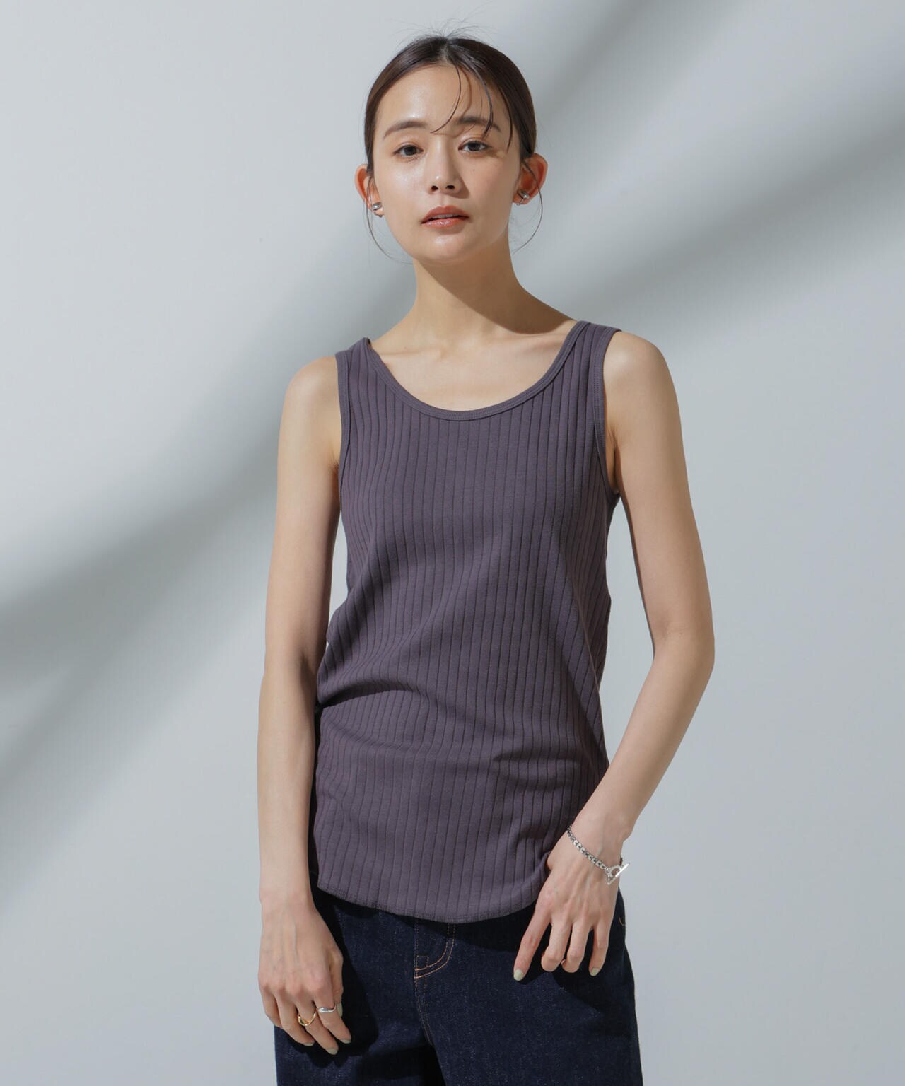 Anti Soaked(R) 汗染み防止 リブタンクトップ 6694124308