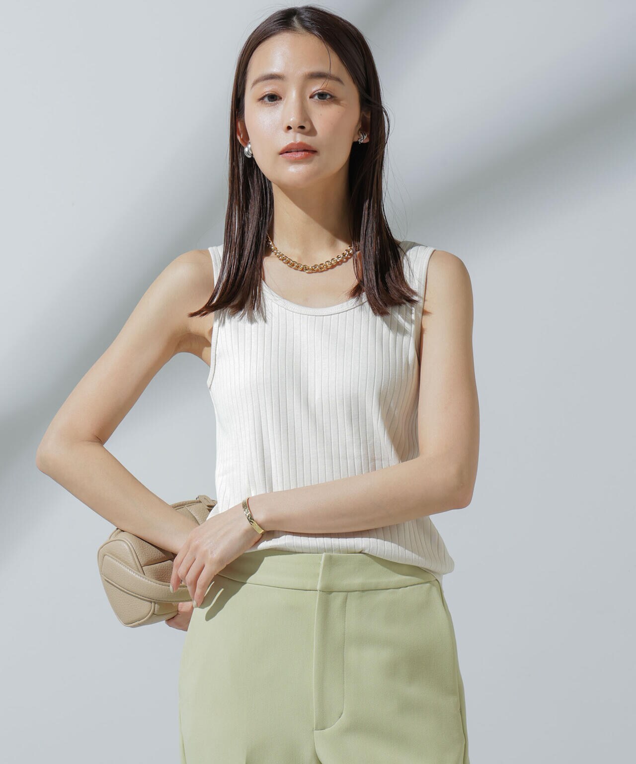 Anti Soaked(R) 汗染み防止 リブタンクトップ 6694124308