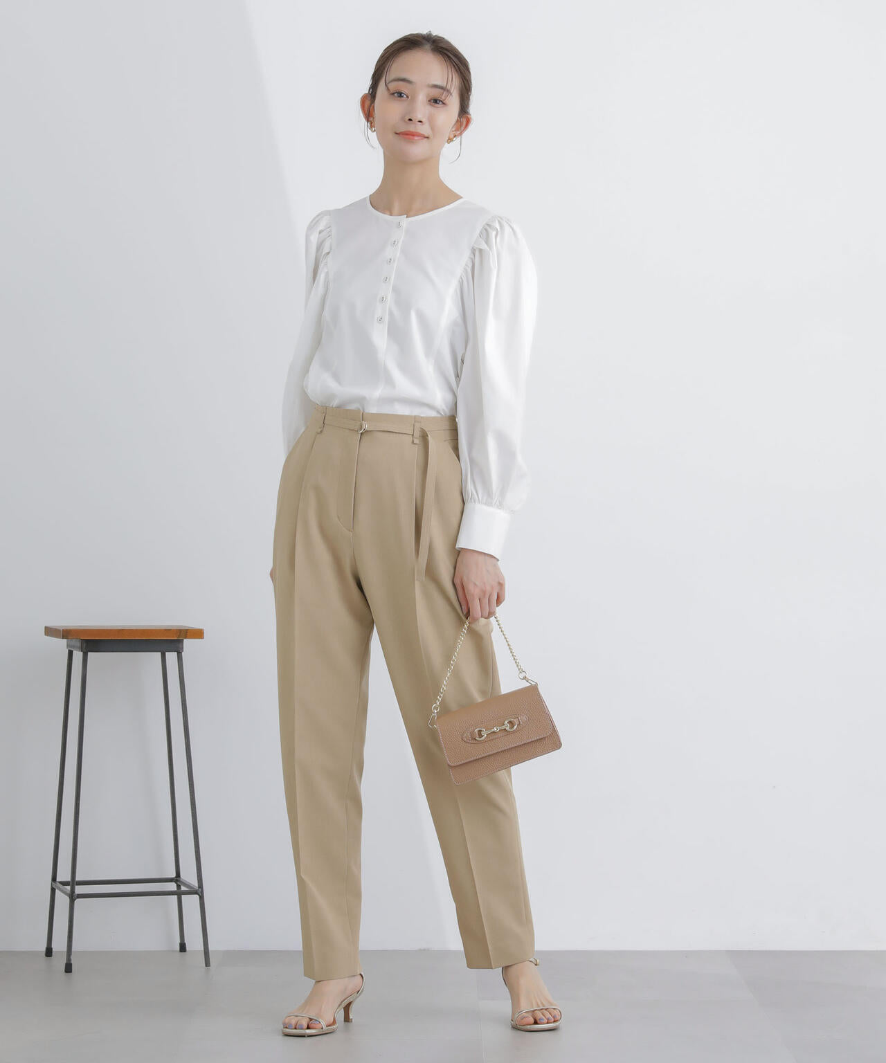 ライトファンクション ベルト付きタックテーパードパンツ(セットアップ可) 6694127301