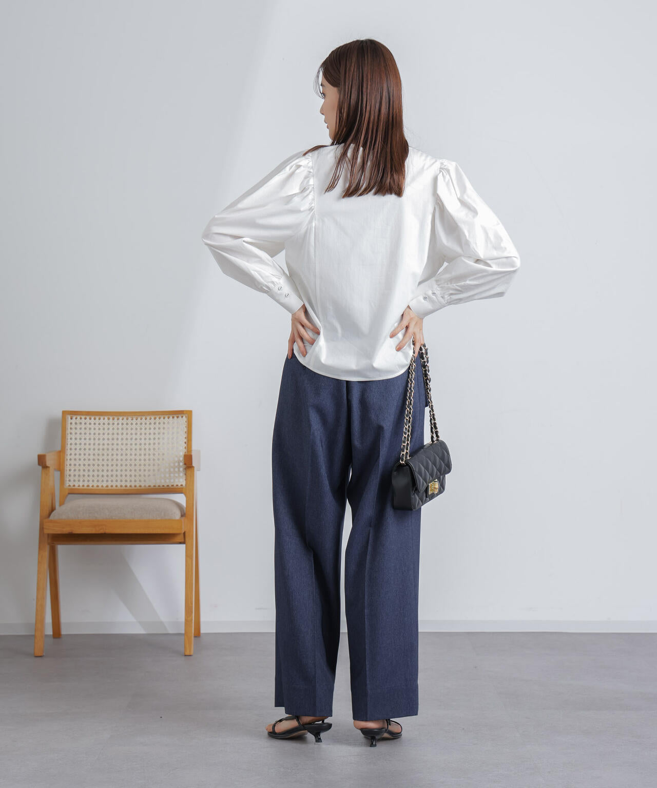 共ベルト付きハイウエストパンツ 6694127304