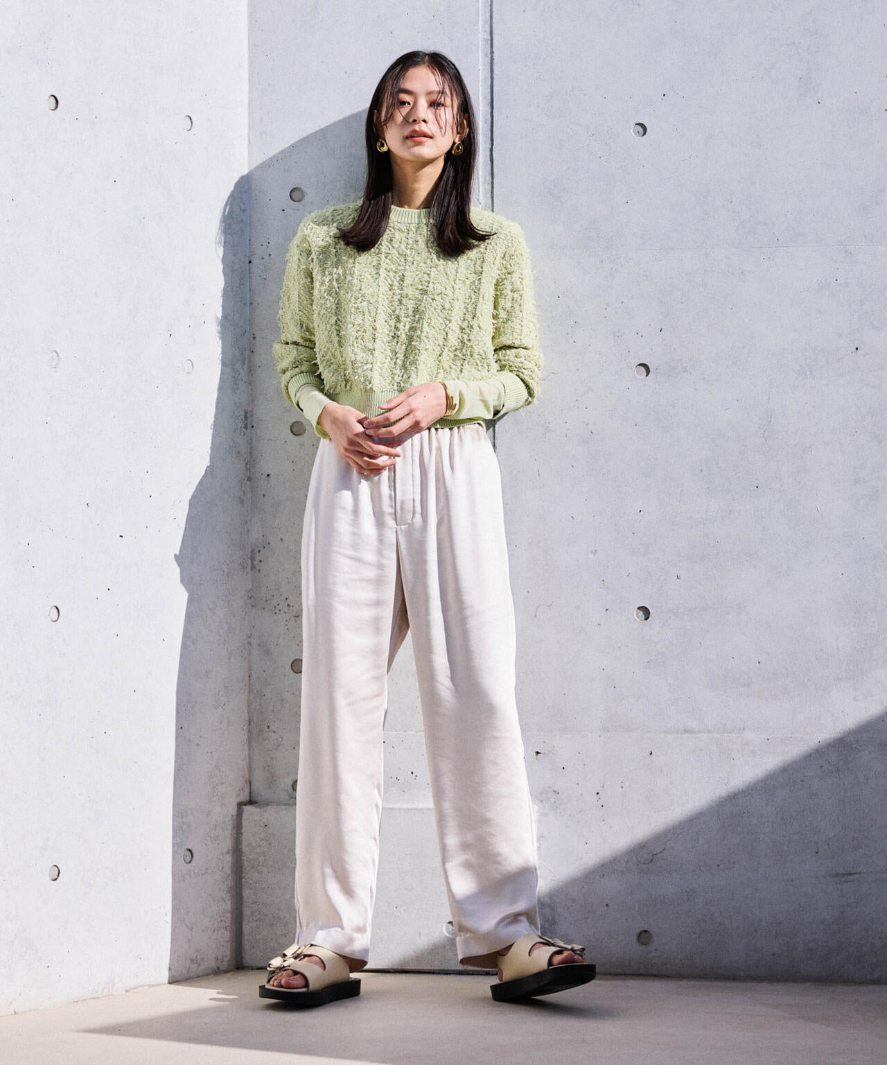 サテンセミワイドイージーパンツ 6694127305