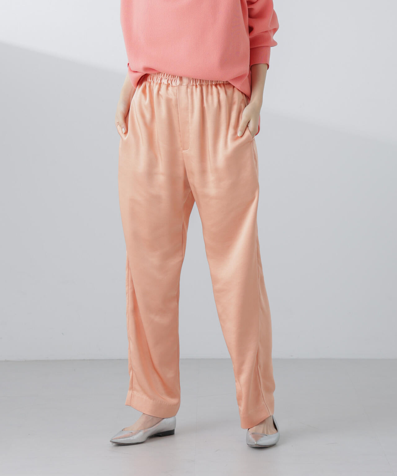 サテンセミワイドイージーパンツ 6694127305