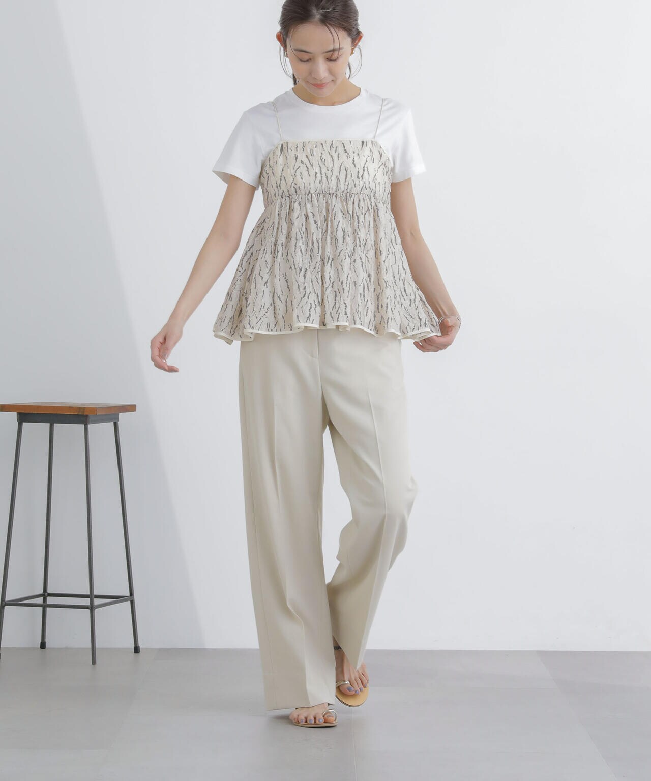 サイドボタンワイドパンツ(セットアップ対応) 6694127307