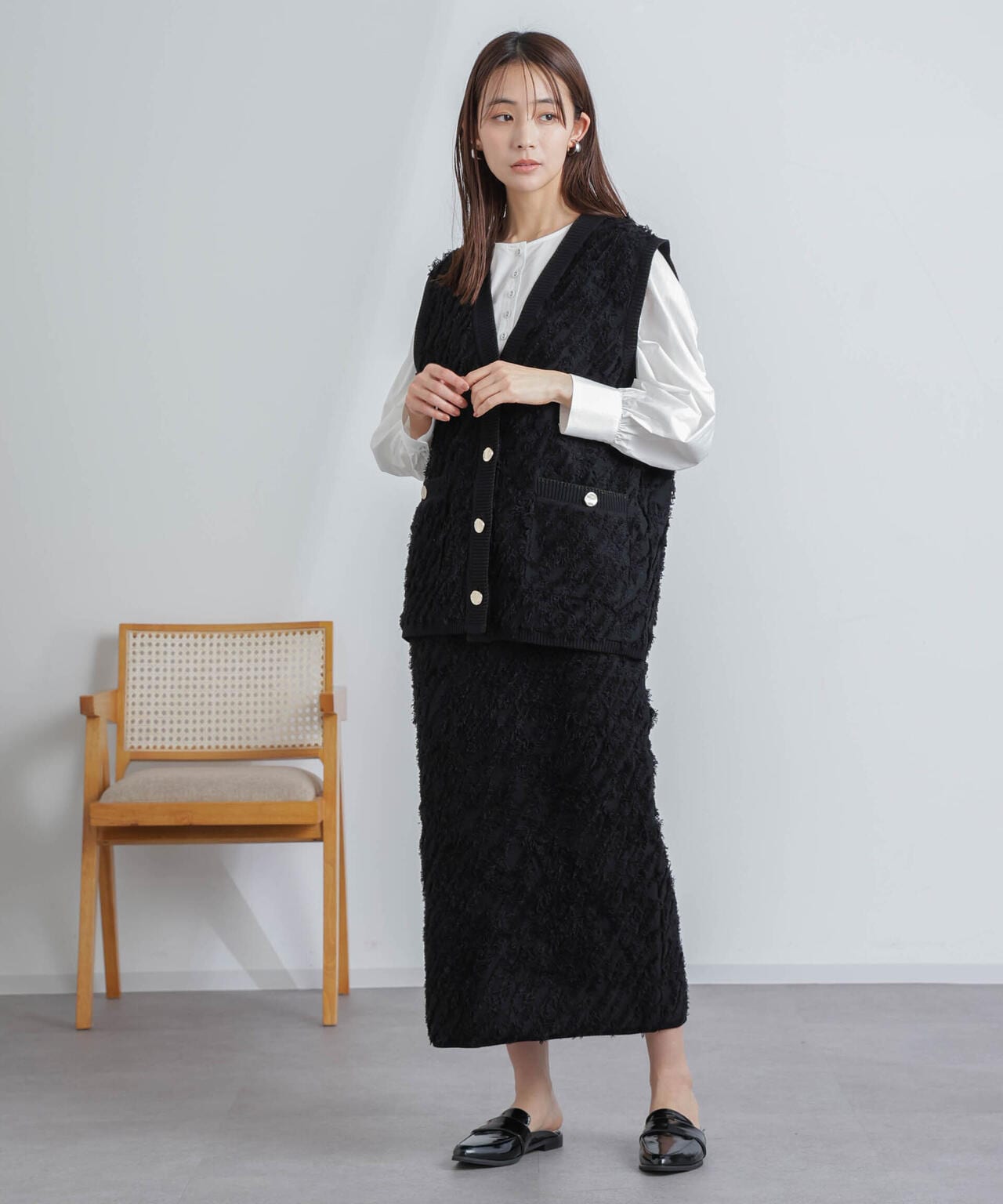 フリンジニットスカート(セットアップ可) 6694130303