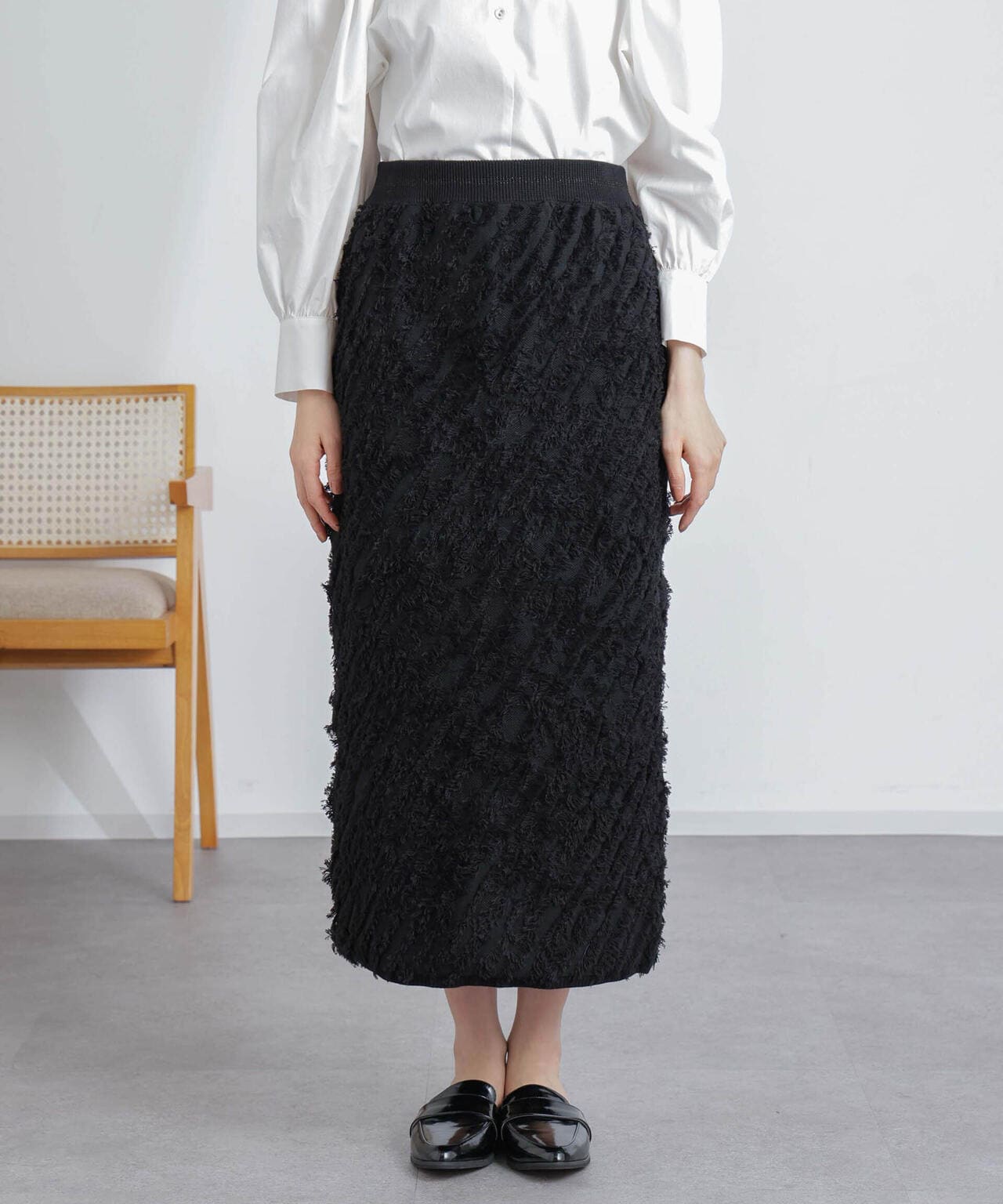 フリンジニットスカート(セットアップ可) 6694130303