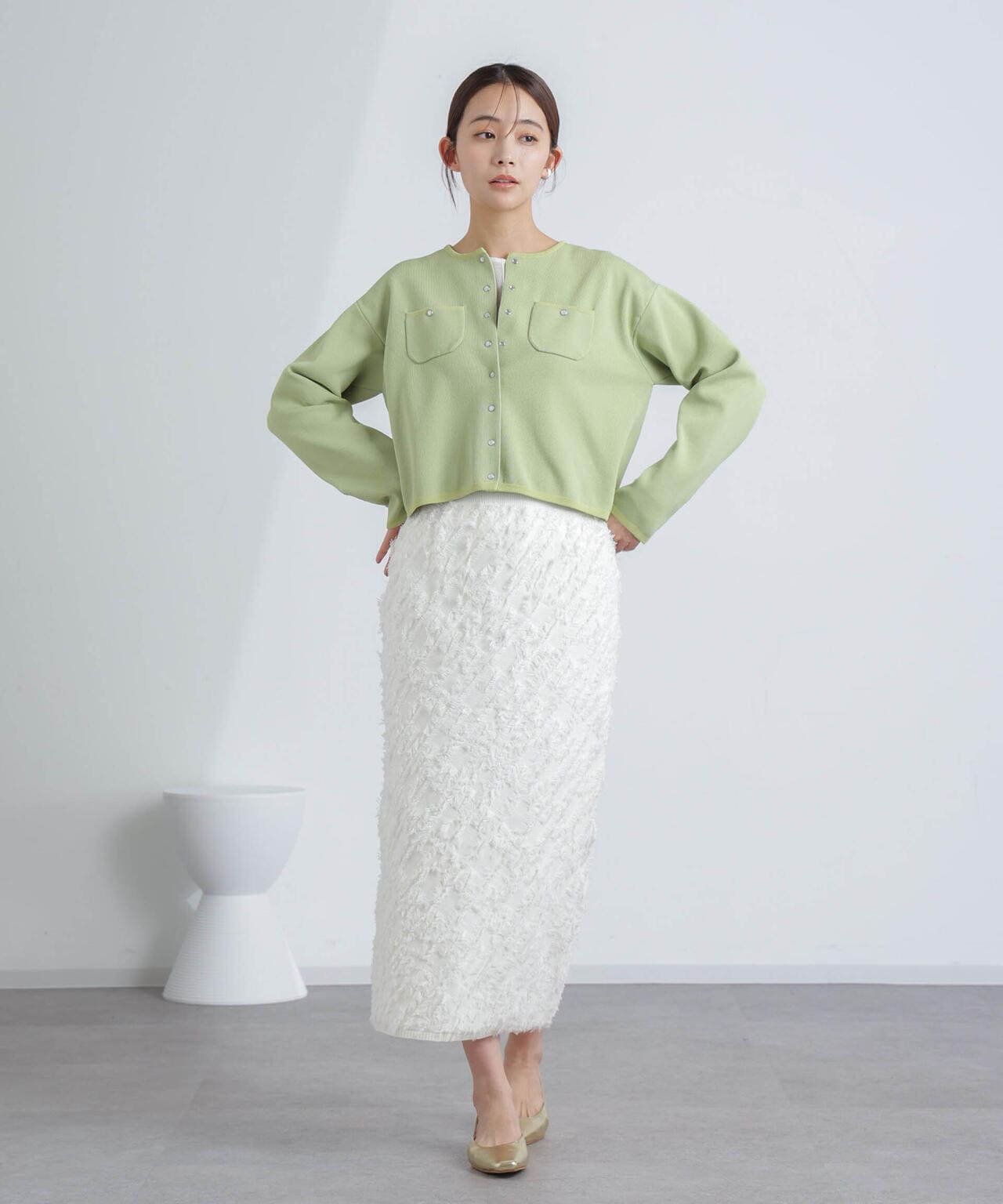 フリンジニットスカート(セットアップ可) 6694130303