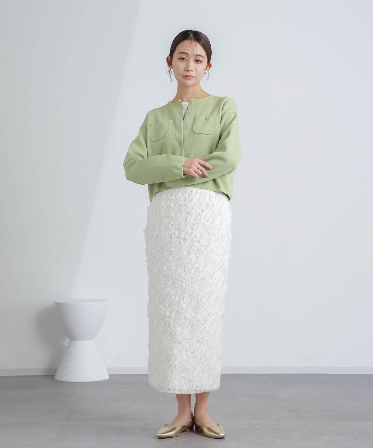 フリンジニットスカート(セットアップ可) 6694130303