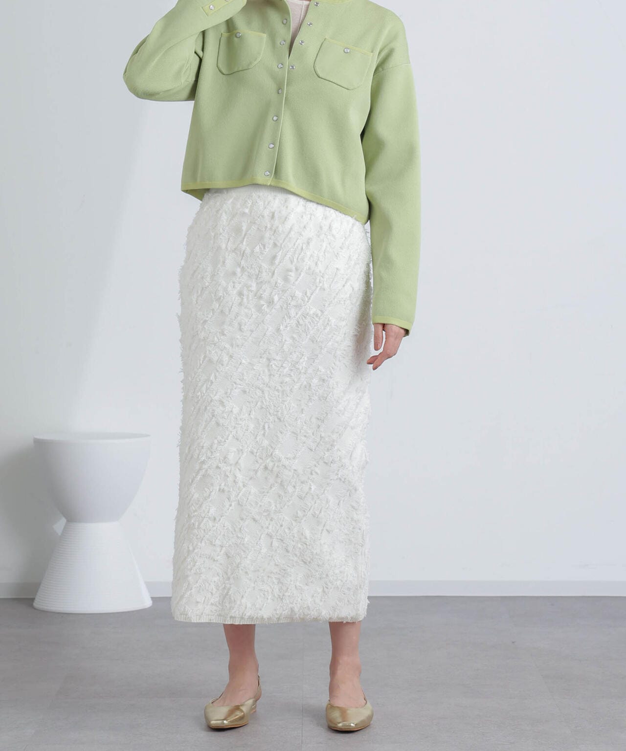 フリンジニットスカート(セットアップ可) 6694130303