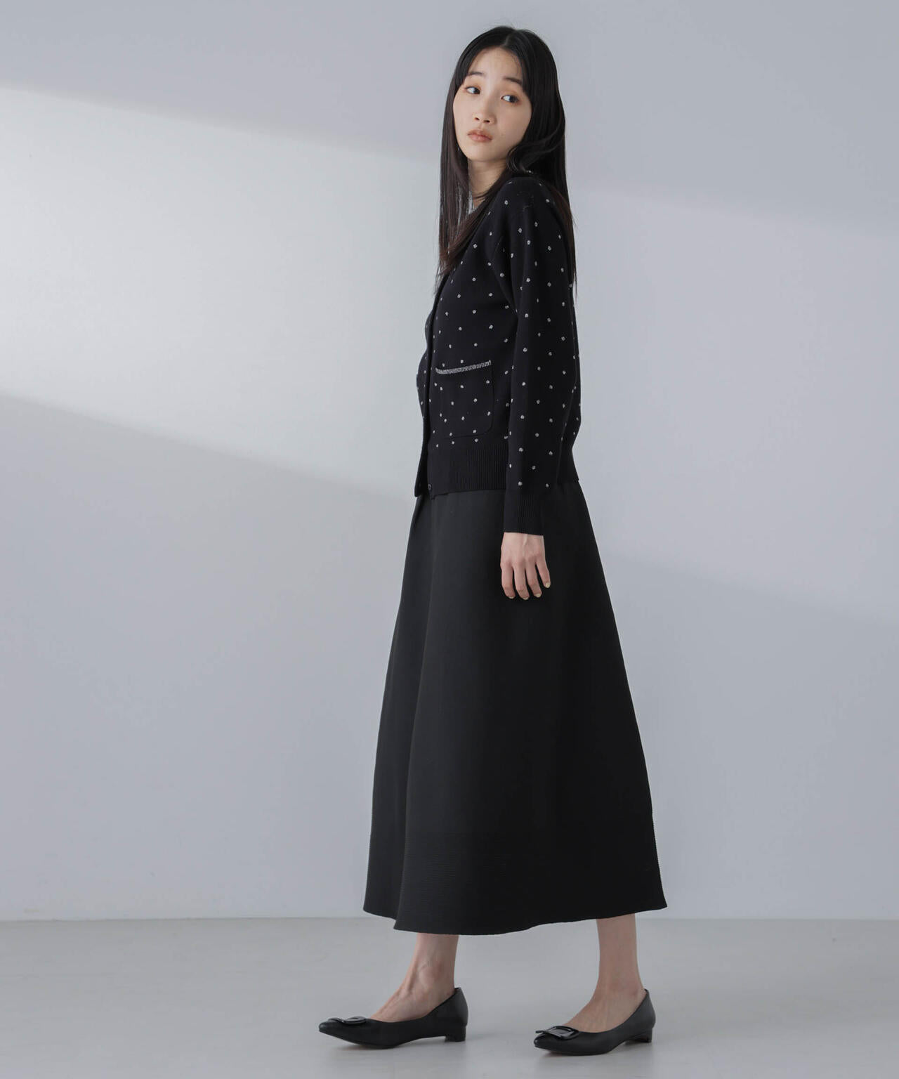 ギャザーフレアニットスカート(セットアップ可) 6694130308