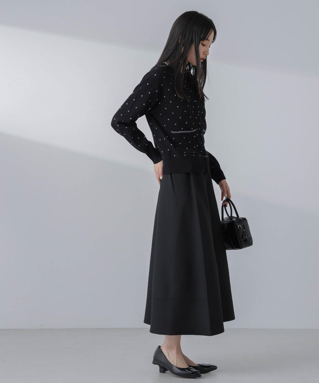 ギャザーフレアニットスカート(セットアップ可) 6694130308