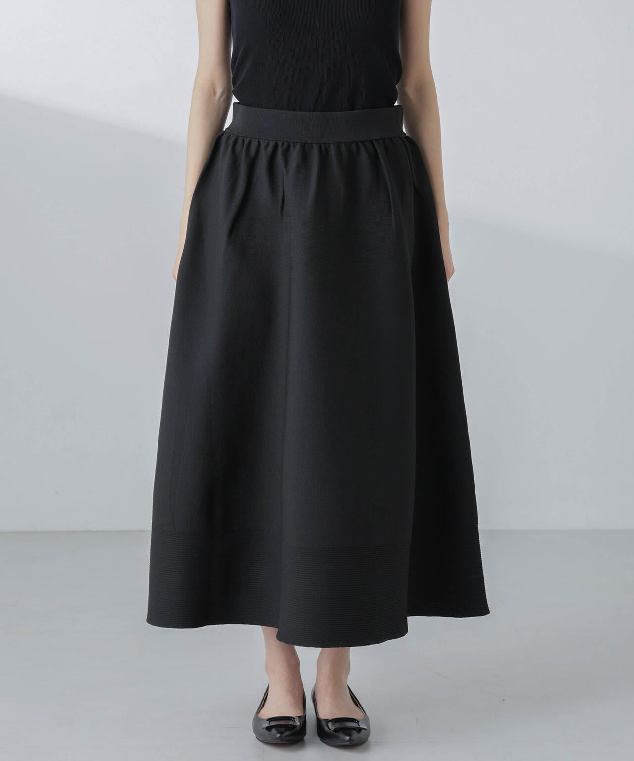 ギャザーフレアニットスカート(セットアップ可) 6694130308