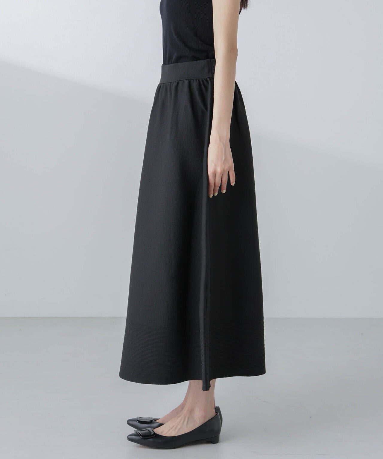 ギャザーフレアニットスカート(セットアップ可) 6694130308