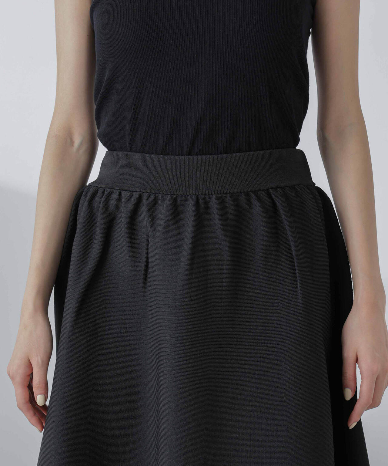 ギャザーフレアニットスカート(セットアップ可) 6694130308