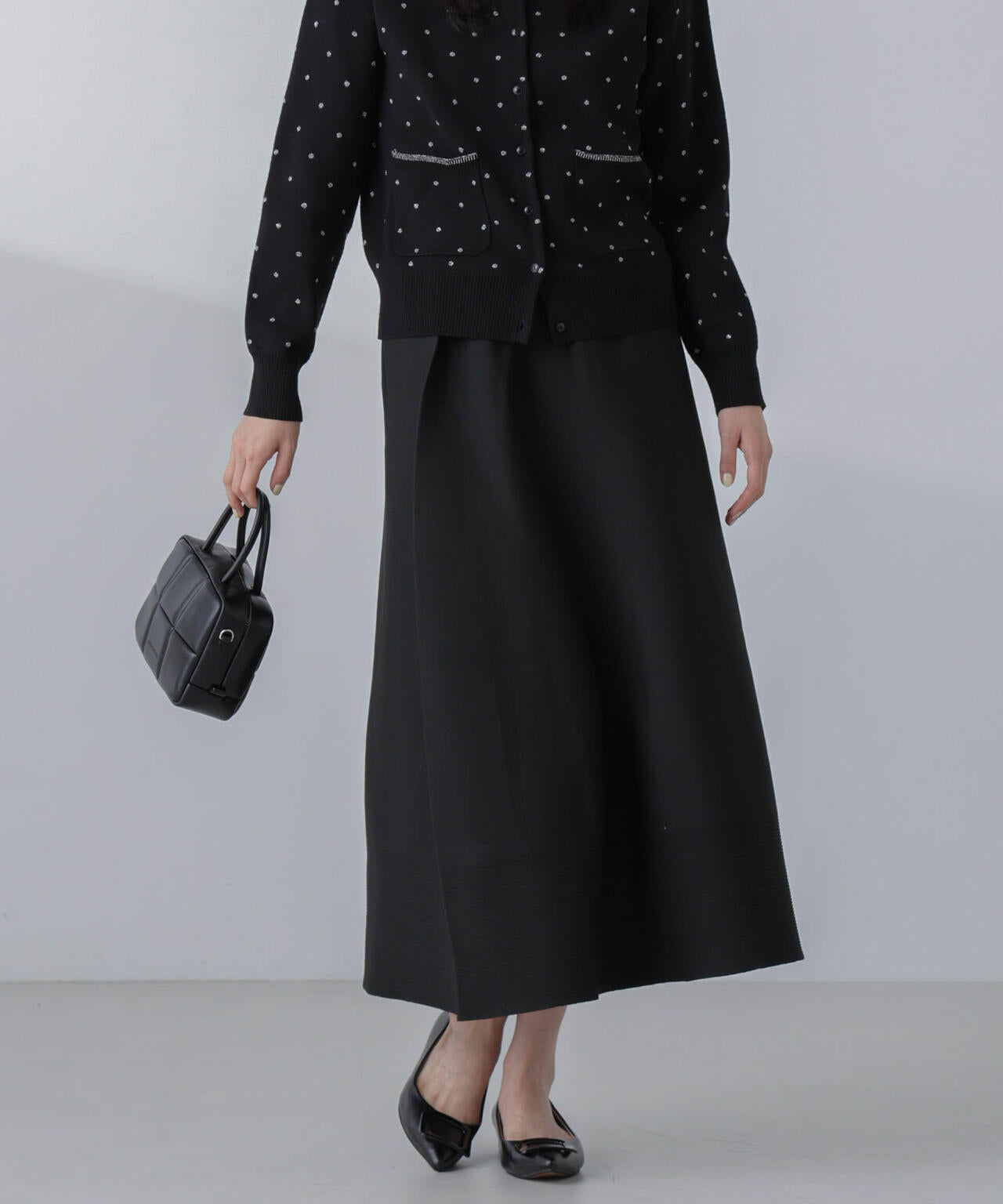 ギャザーフレアニットスカート(セットアップ可) 6694130308