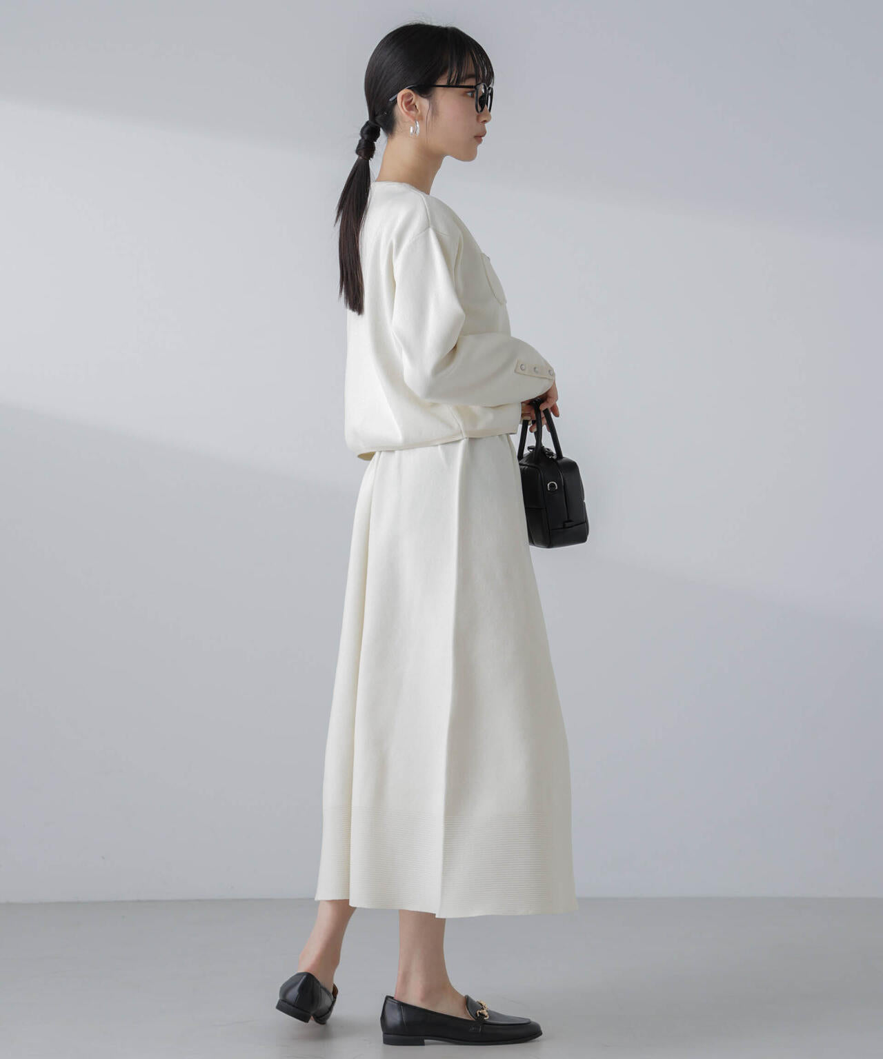 ギャザーフレアニットスカート(セットアップ可) 6694130308