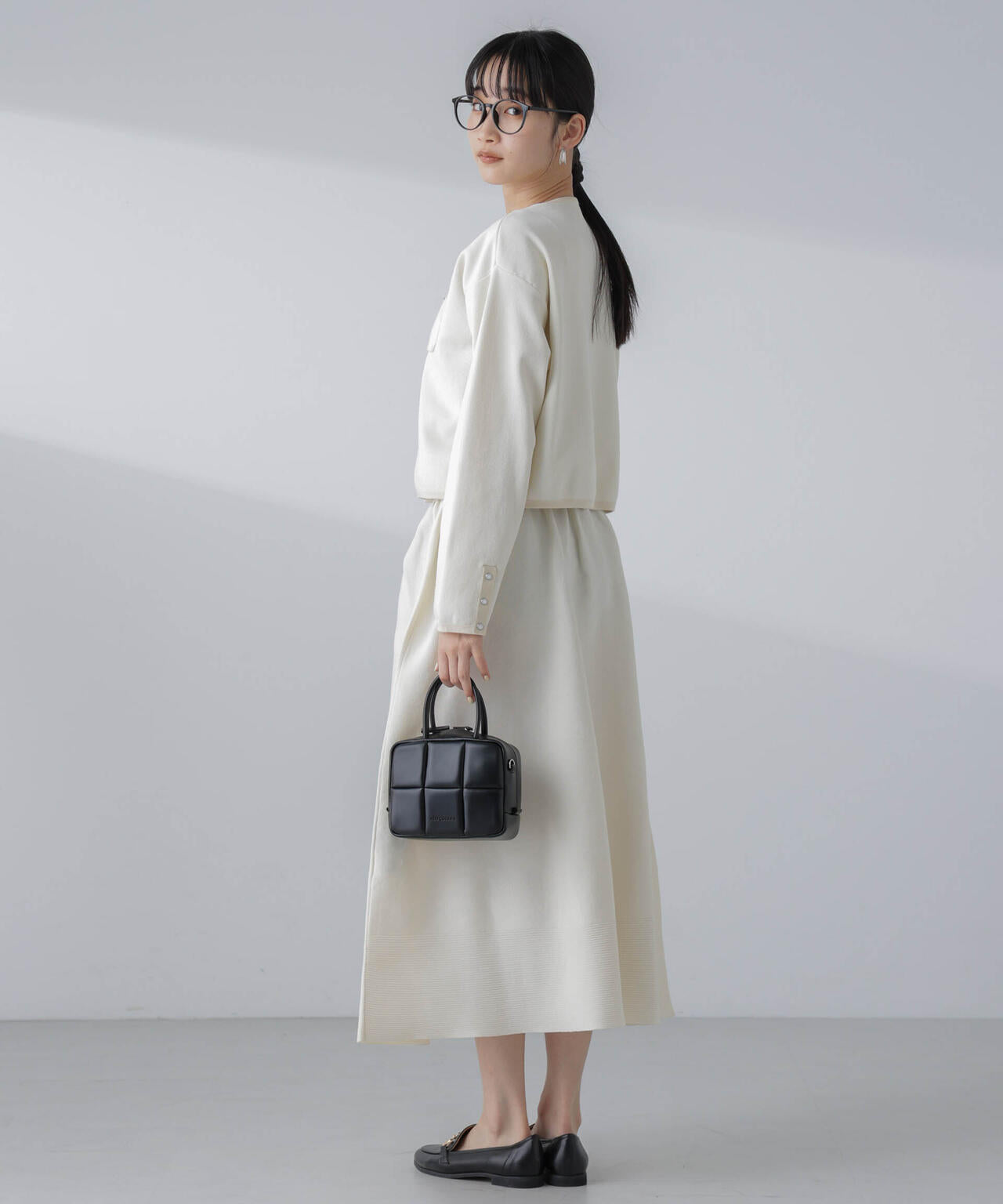 ギャザーフレアニットスカート(セットアップ可) 6694130308