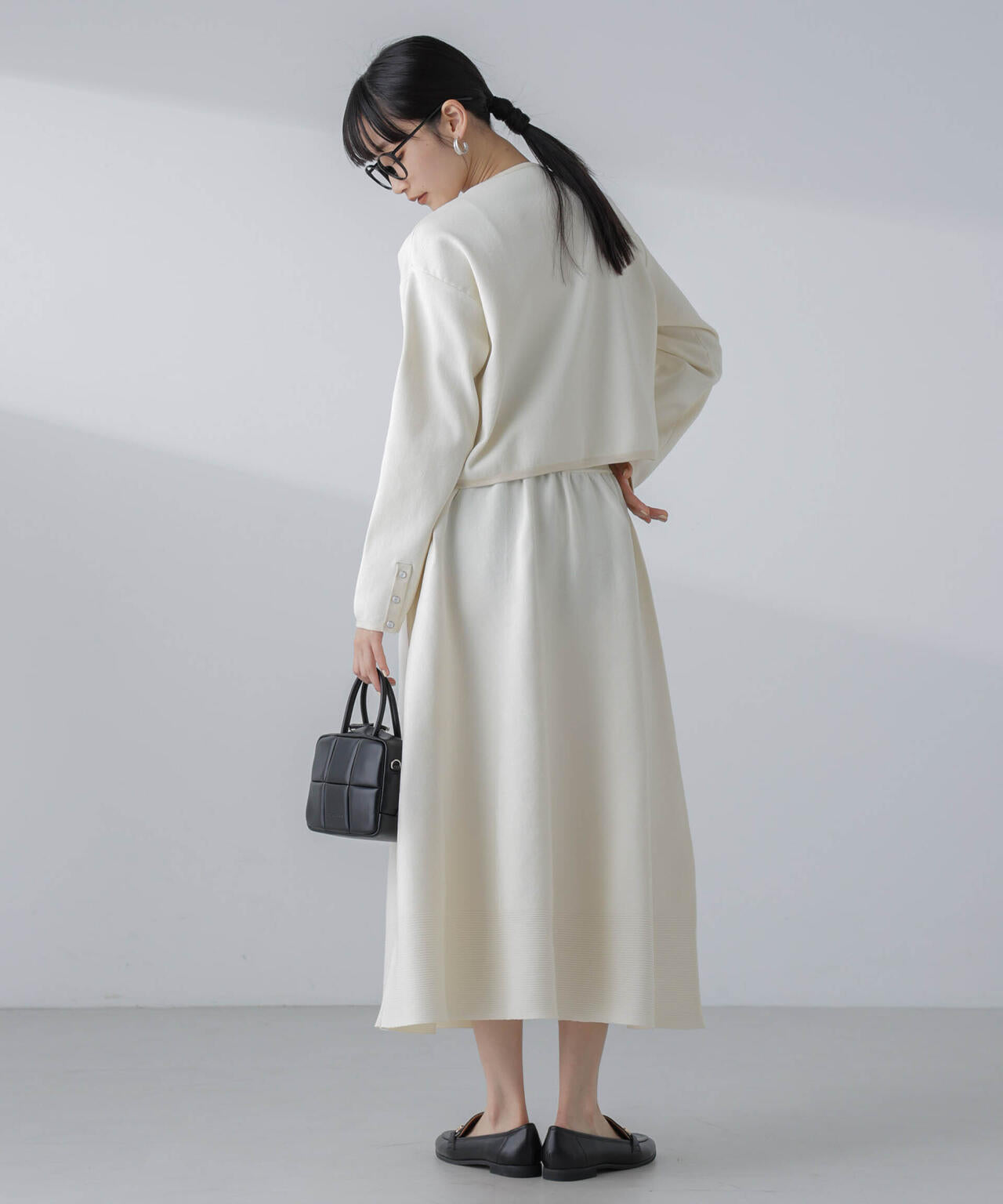 ギャザーフレアニットスカート(セットアップ可) 6694130308