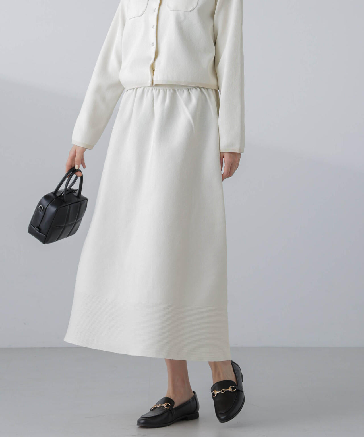 ギャザーフレアニットスカート(セットアップ可) 6694130308