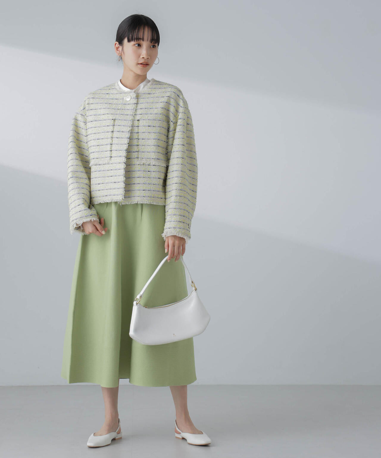 ギャザーフレアニットスカート(セットアップ可) 6694130308