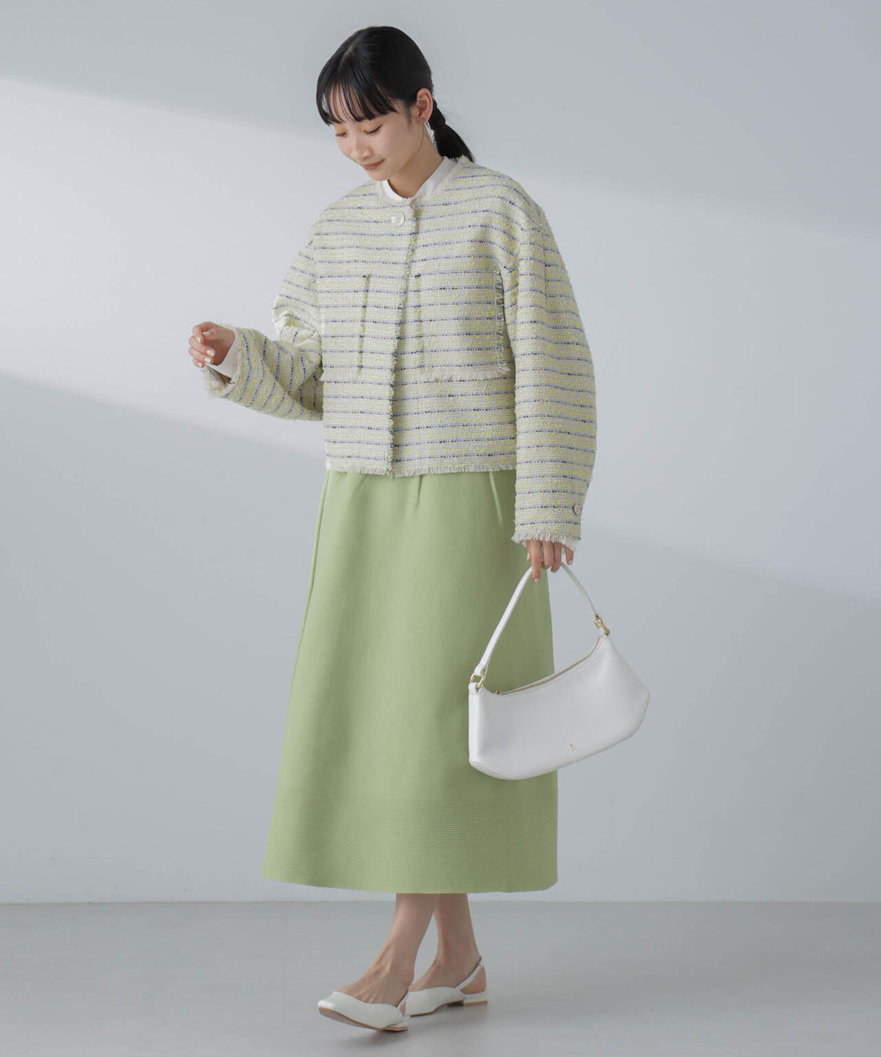 ギャザーフレアニットスカート(セットアップ可) 6694130308