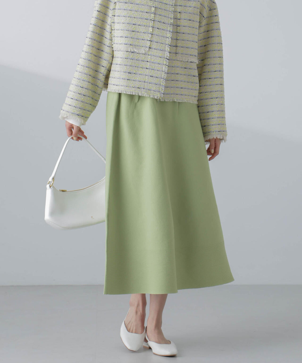 ギャザーフレアニットスカート(セットアップ可) 6694130308