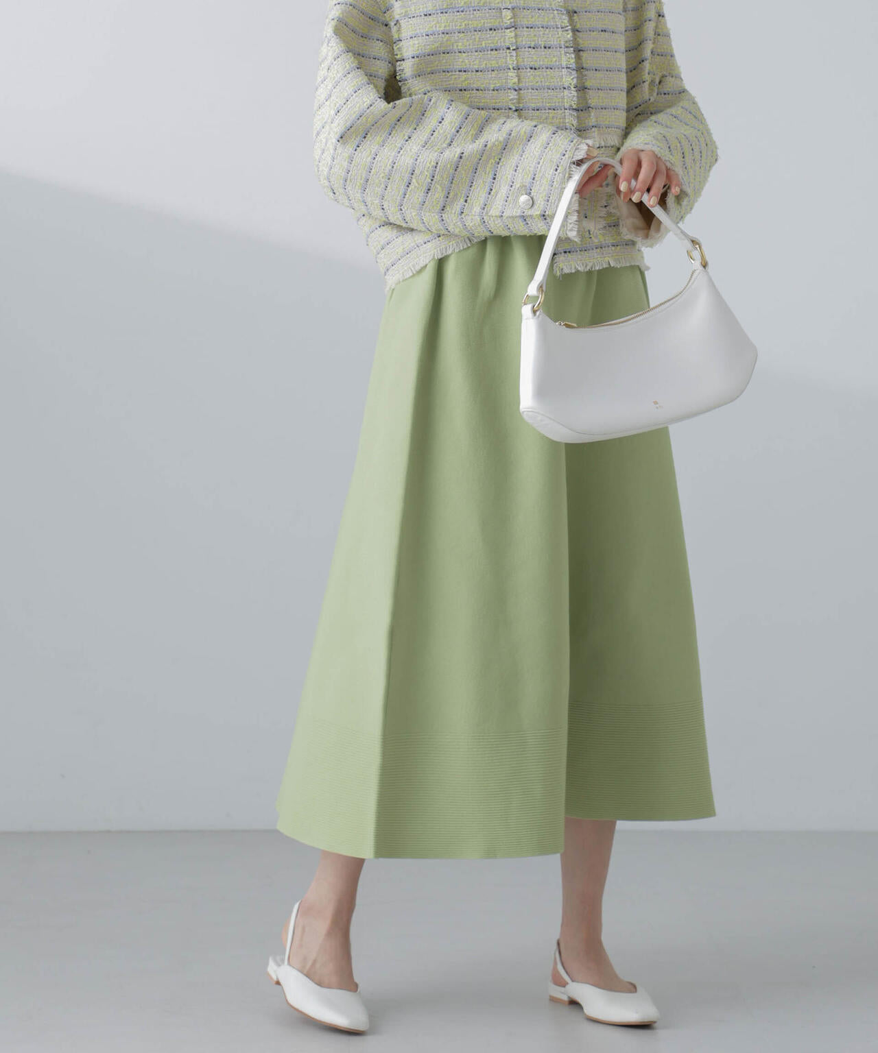 ギャザーフレアニットスカート(セットアップ可) 6694130308