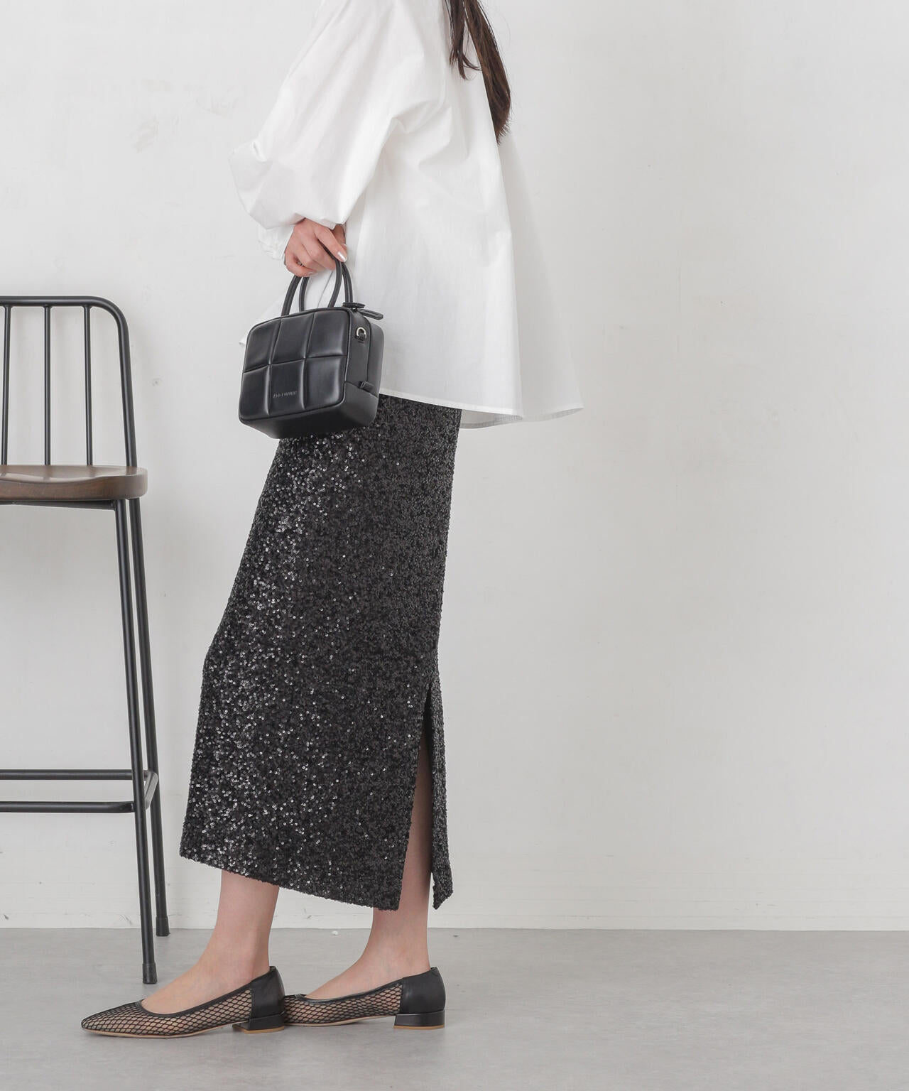 スパンコールIラインスカート 6694130310