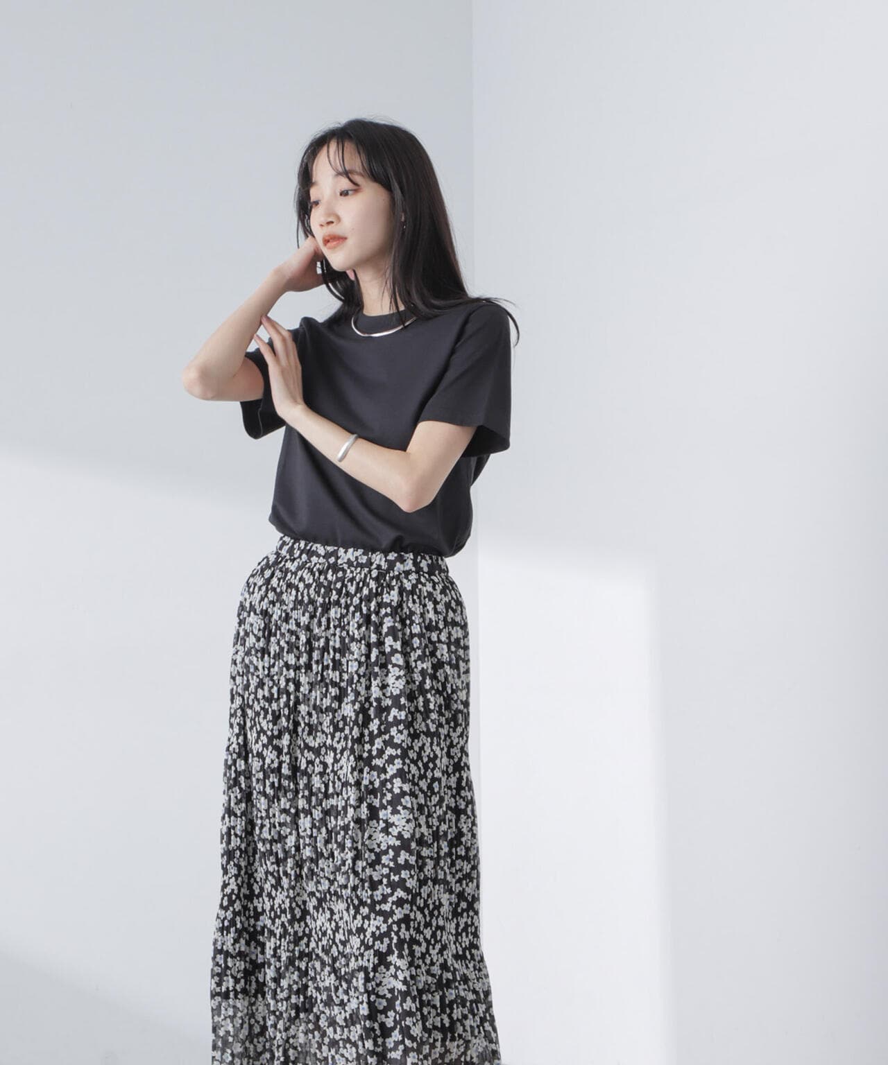 小花柄マジョリカプリーツスカート 6694130313