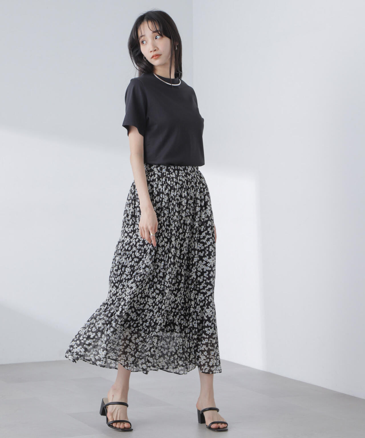 小花柄マジョリカプリーツスカート 6694130313