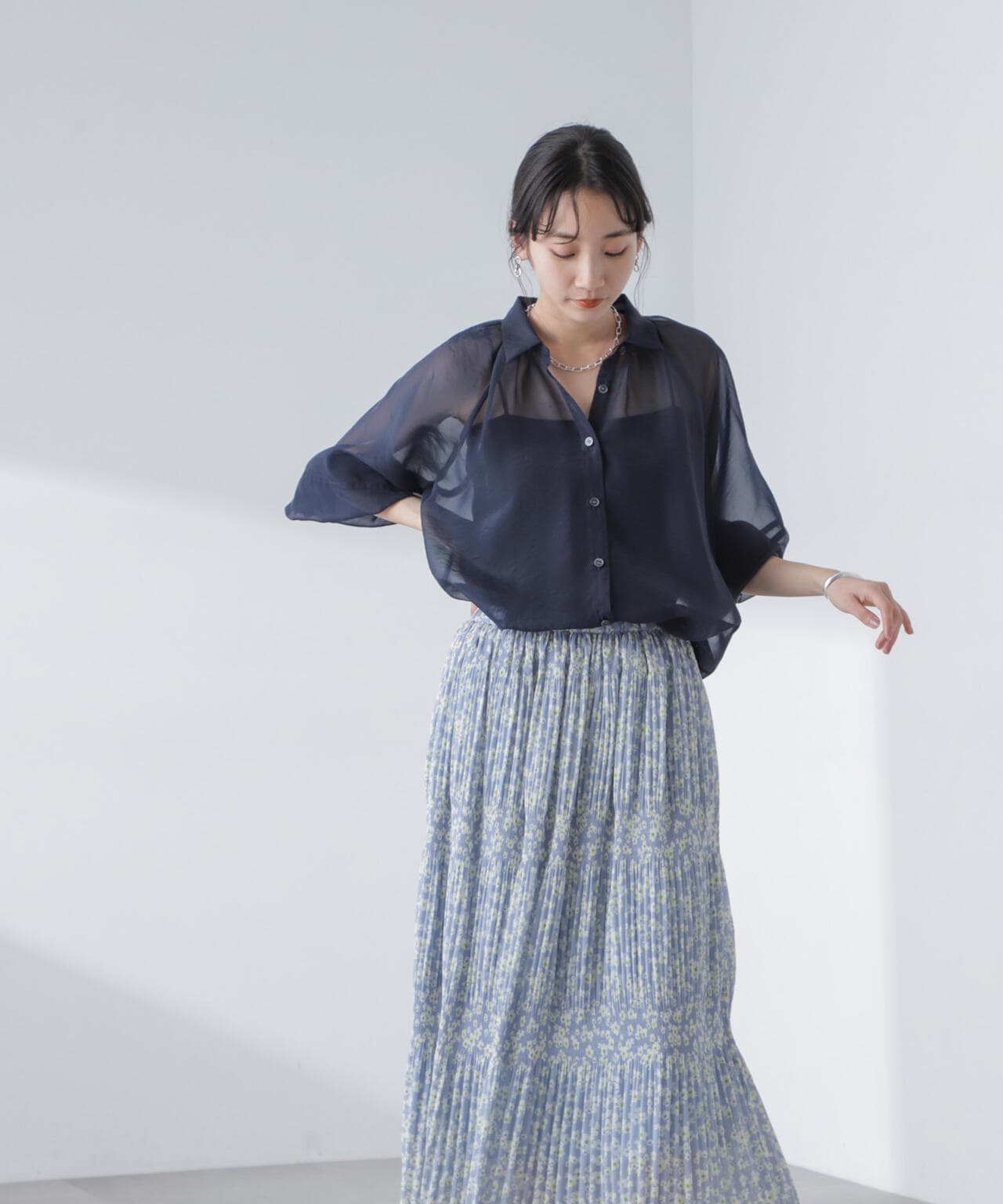 小花柄マジョリカプリーツスカート 6694130313