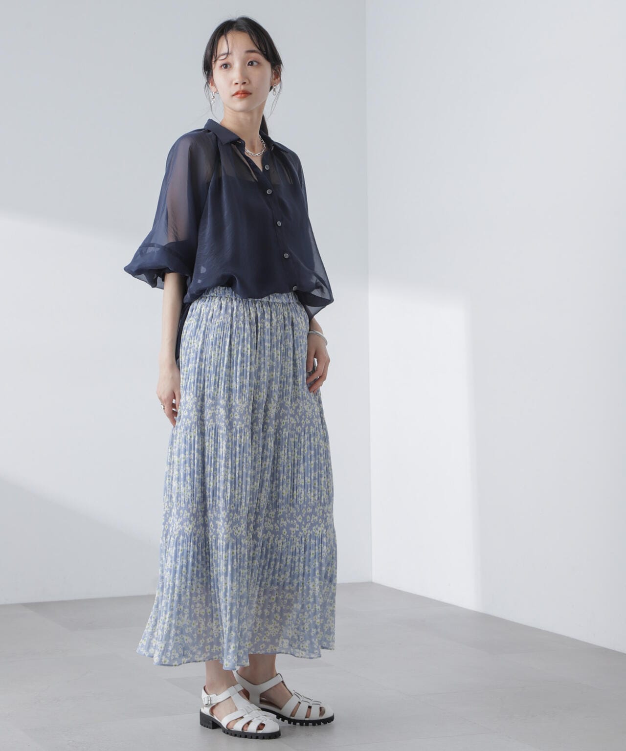 小花柄マジョリカプリーツスカート 6694130313