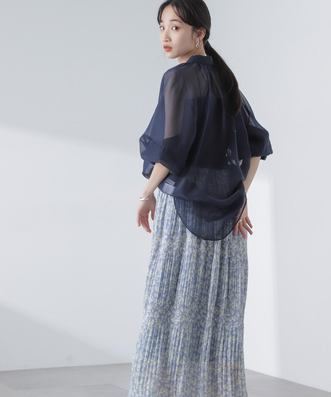 小花柄マジョリカプリーツスカート 6694130313