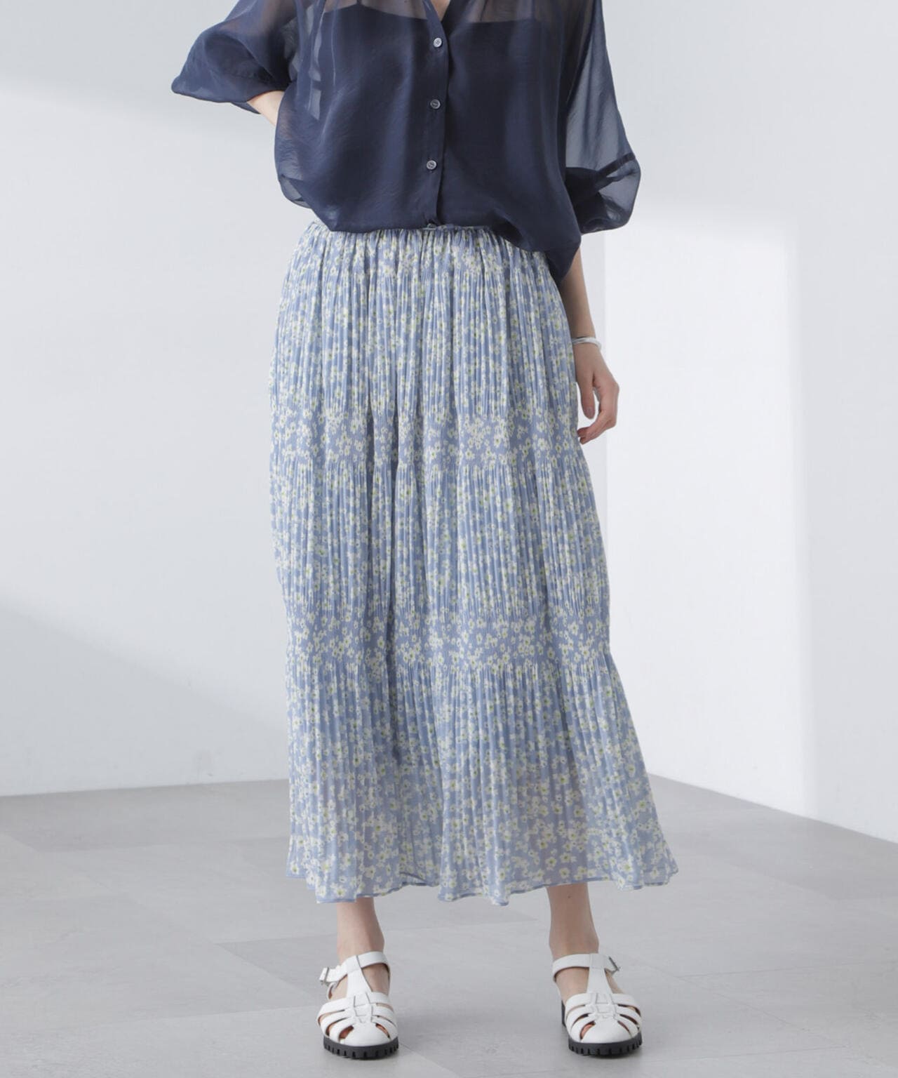 小花柄マジョリカプリーツスカート 6694130313