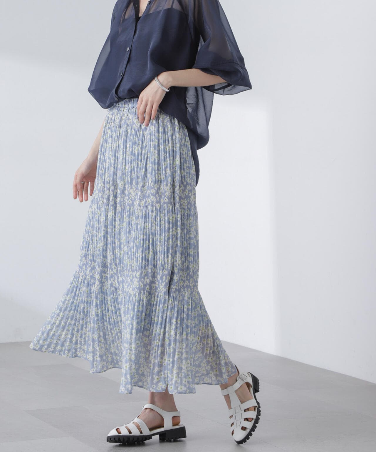 小花柄マジョリカプリーツスカート 6694130313