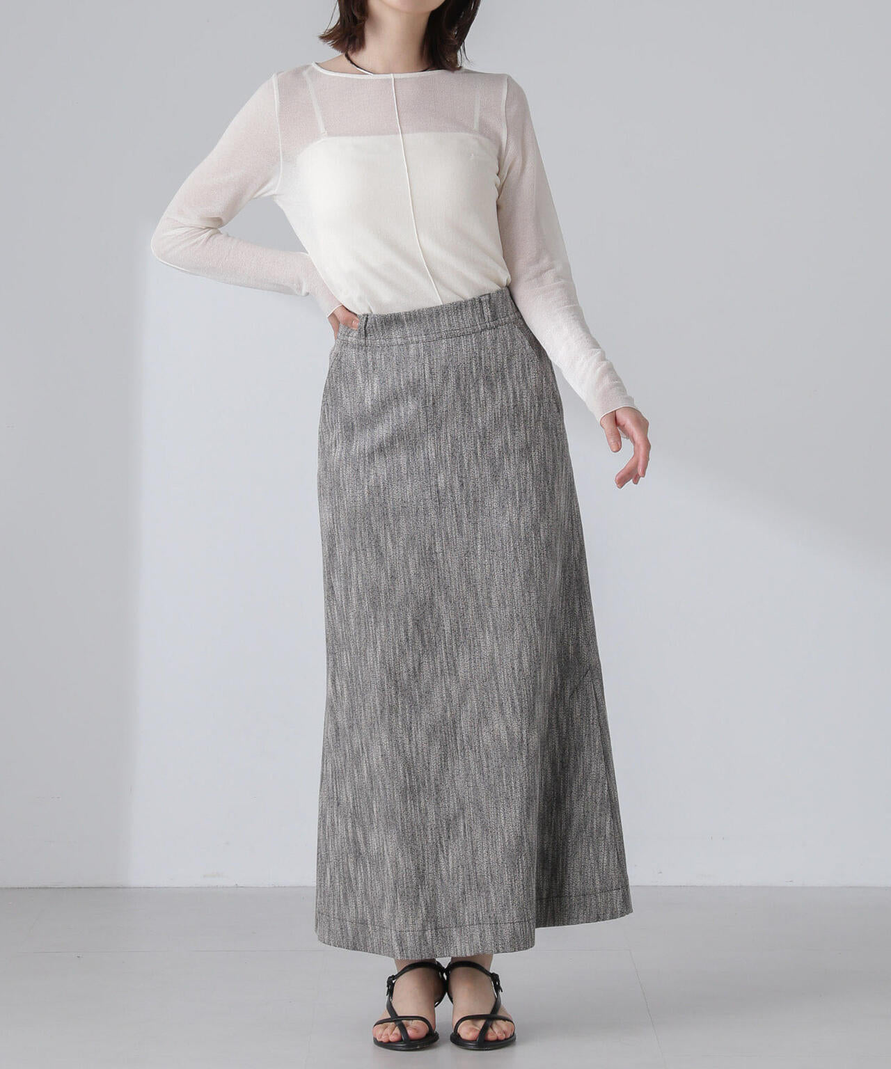 スラブメランジマキシスカート(セットアップ可) 6694130314