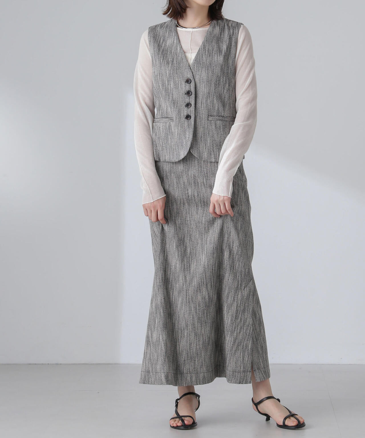 スラブメランジマキシスカート(セットアップ可) 6694130314