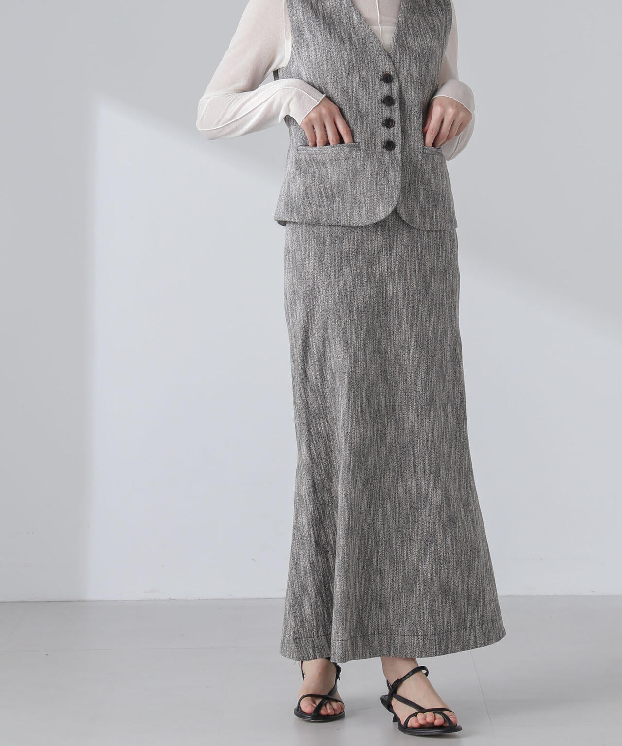 スラブメランジマキシスカート(セットアップ可) 6694130314