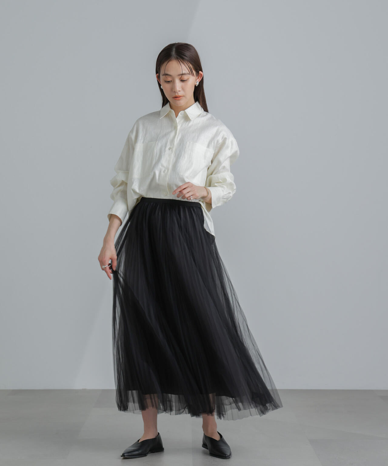 プリーツチュールスカート 6694130319