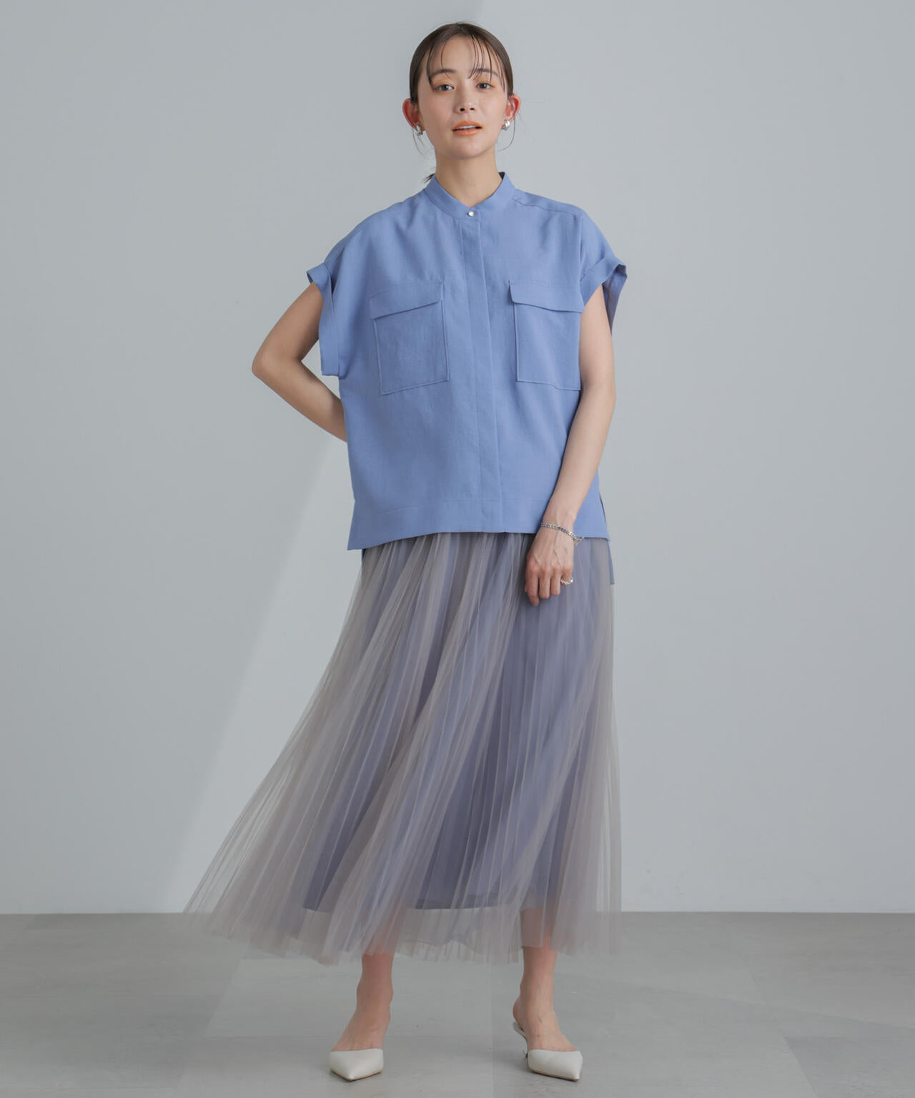 プリーツチュールスカート 6694130319