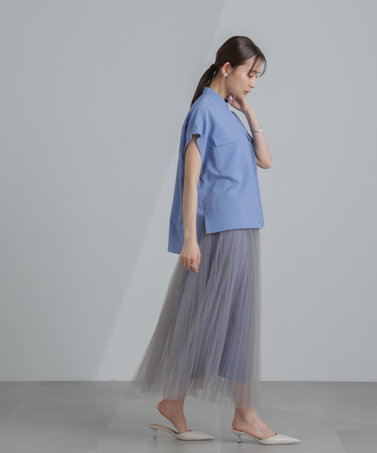 プリーツチュールスカート 6694130319