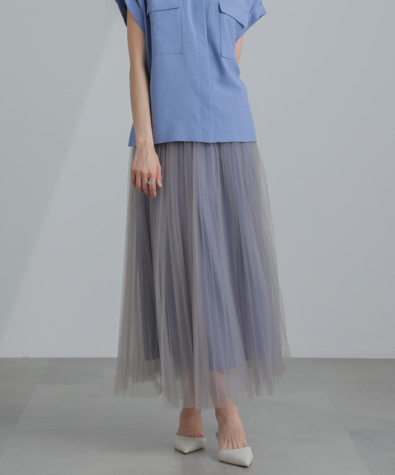 プリーツチュールスカート 6694130319