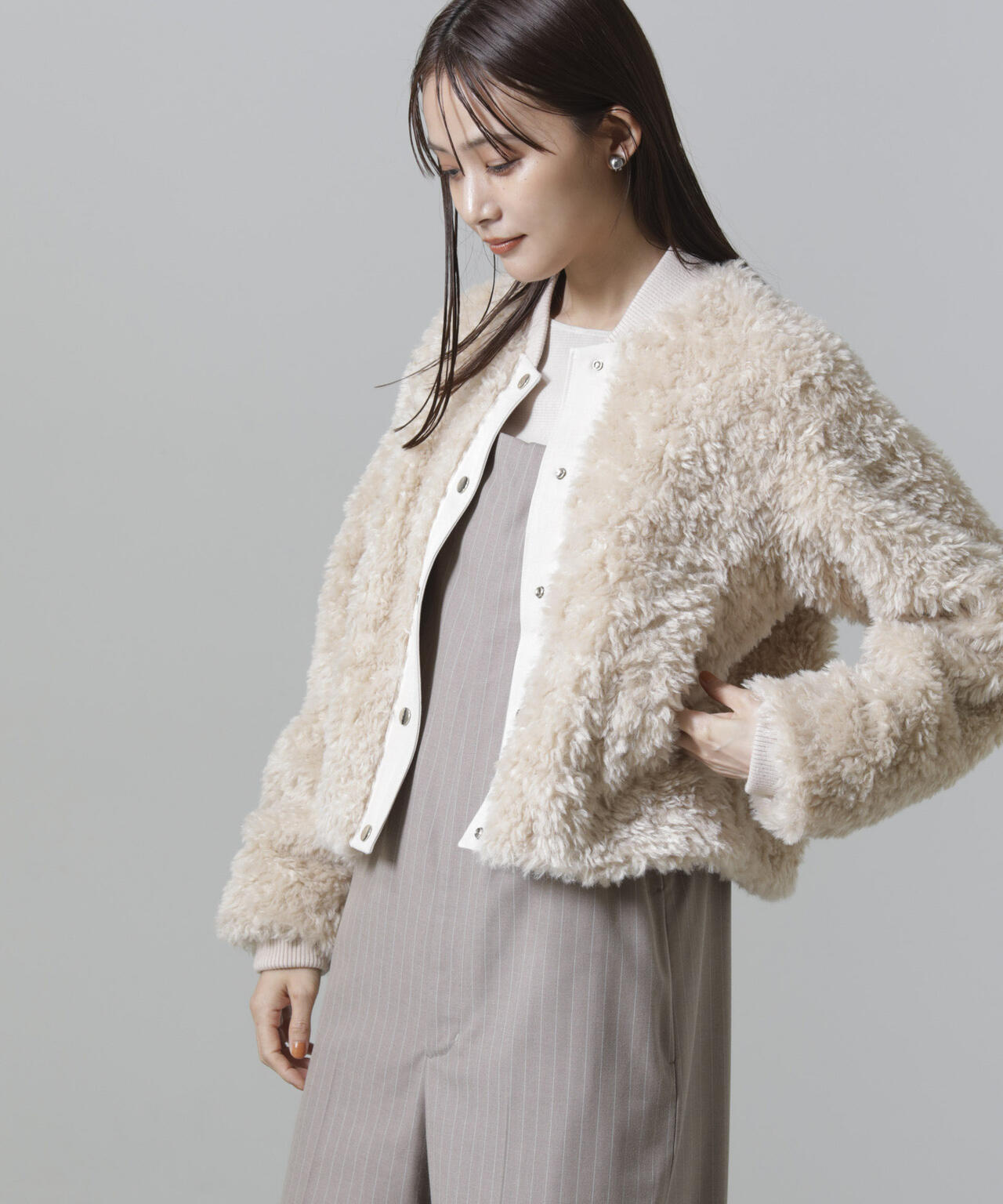 カーリーファーショートブルゾン 6694212300