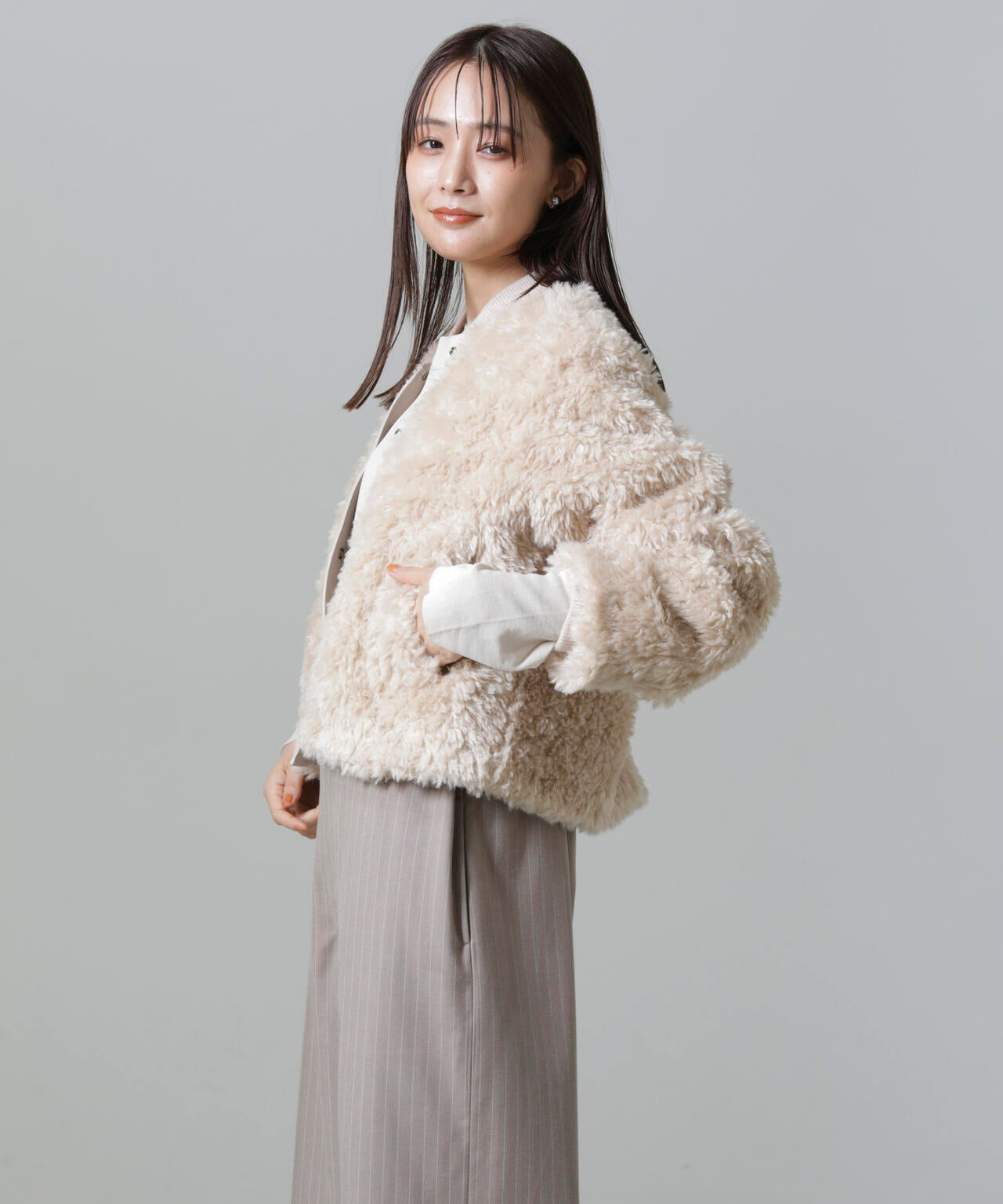 カーリーファーショートブルゾン 6694212300